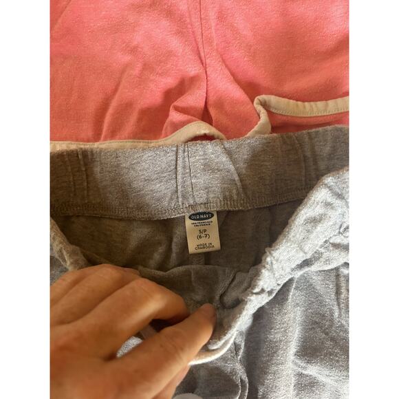 Old Navy Grey Navy Neon Pink/orange Shorts size 6/7 - Picture 2 of 5